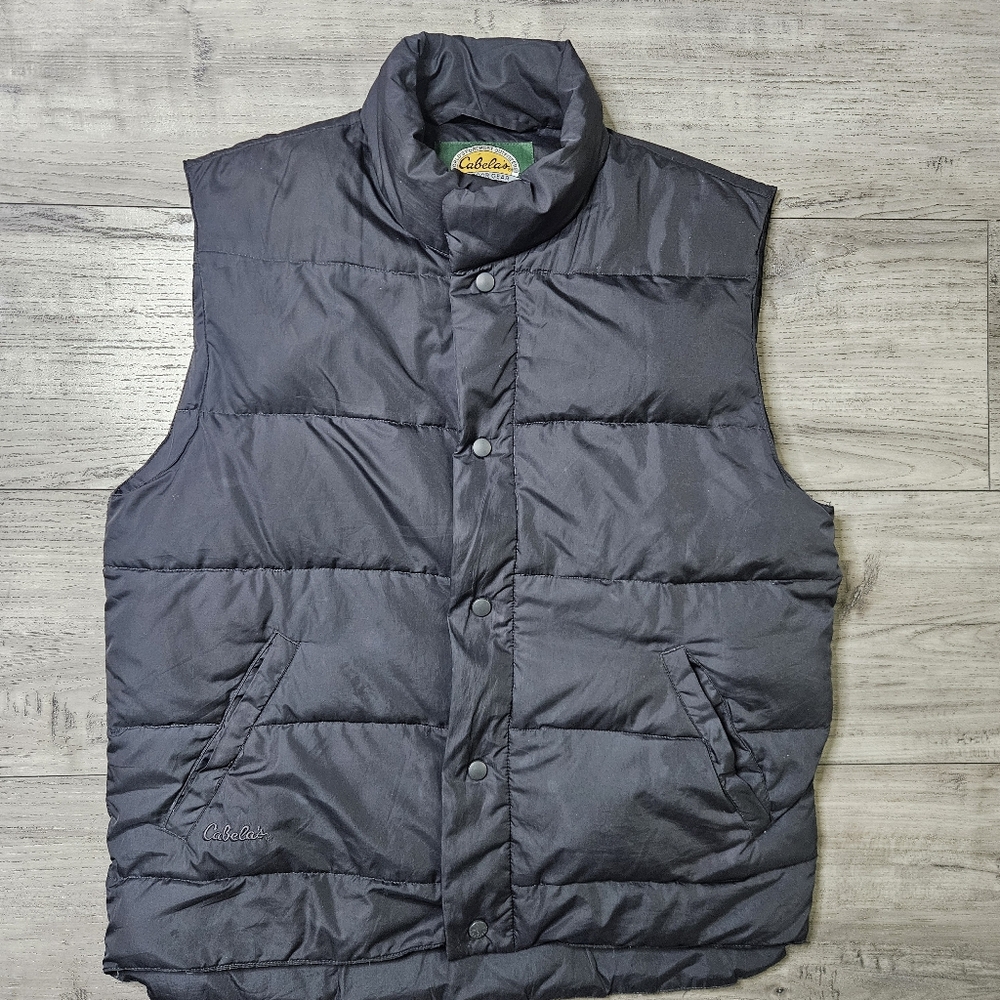 Cabelas Goose Down Puffer vest packable mens medium or womens Large